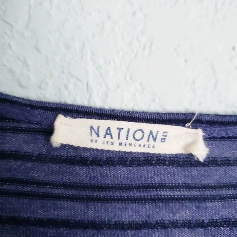 Nation LTD‎ Blue Striped Long Sleeve Top - Image 3