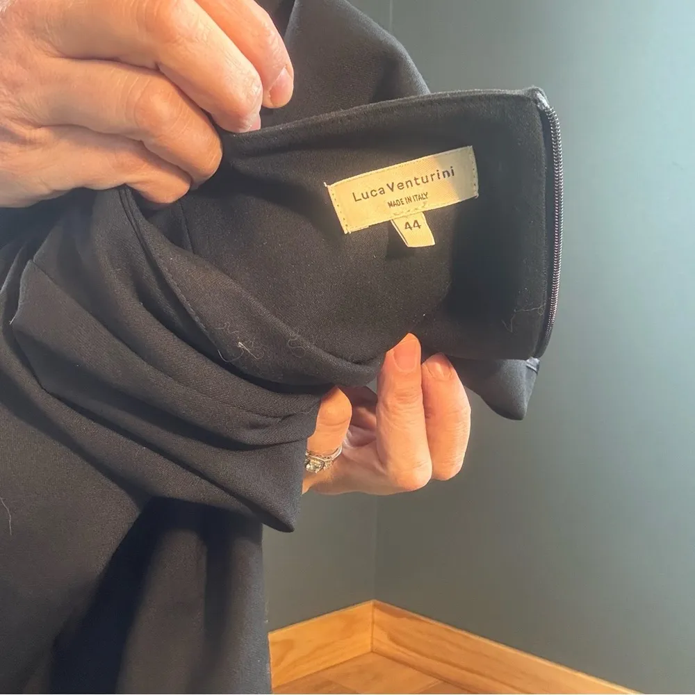 Luca Venturini Made in Italy Elegant Timeless Black Dress size US8/Eur44 - Image 16