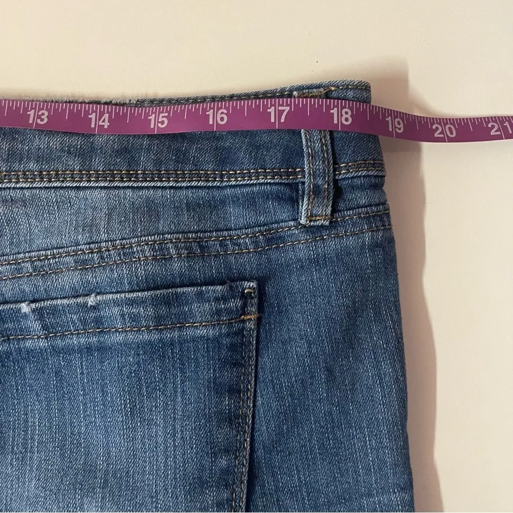 Charlotte Russe Refuge Dark Medium Wash Low Rise Cut-Off Denim Shorts GUC Sz 12 - Image 5