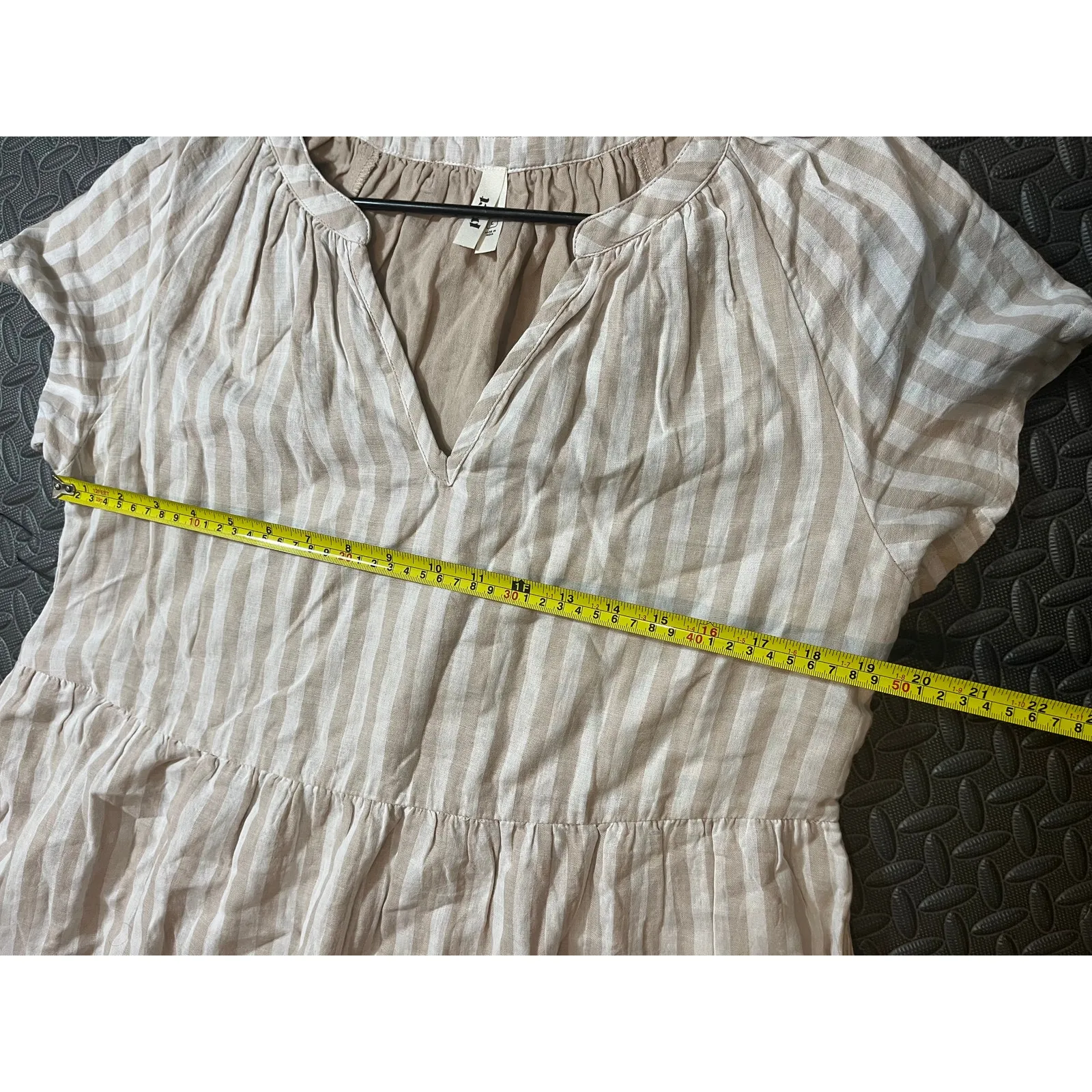 Pact organic coastal double gauze throw-and-go dress‎ rockport stripe womens L - Image 5