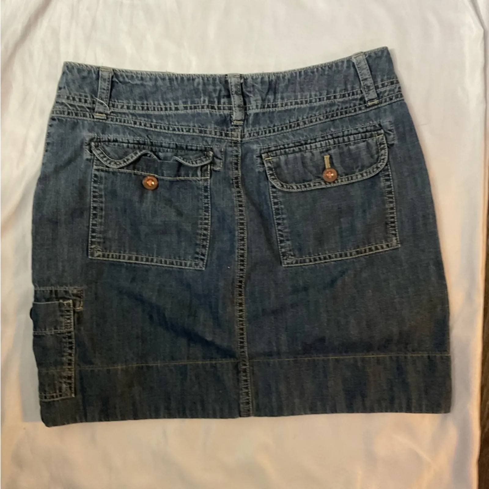 GH Bass & Co Denim Chambray Mini Skirt 8 Festival Preppy Classic Boho Western Blue Size 2 - Image 3