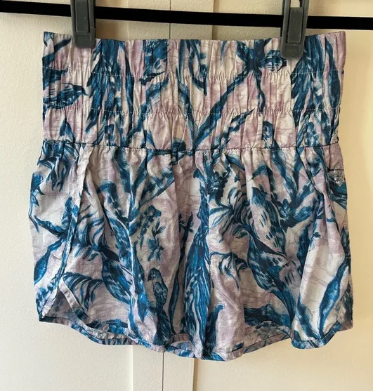 Free People FP Movement Way Home Purple Blue Women’s Tropical Shorts Size Medium - Image 1
