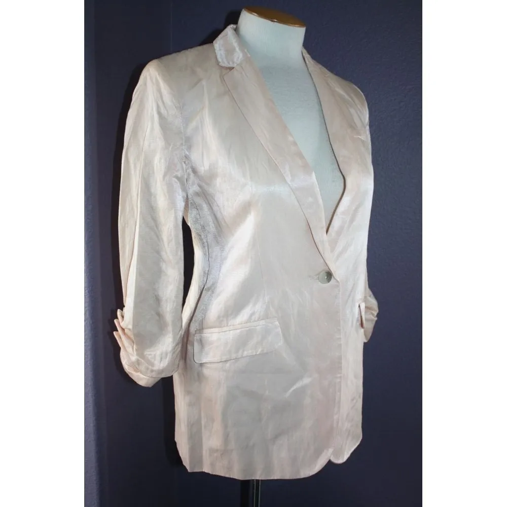 NWT Elizabeth & James Rumpled Jamie Blazer in Metallic Shine Petal Pink 0 $495 - Image 7