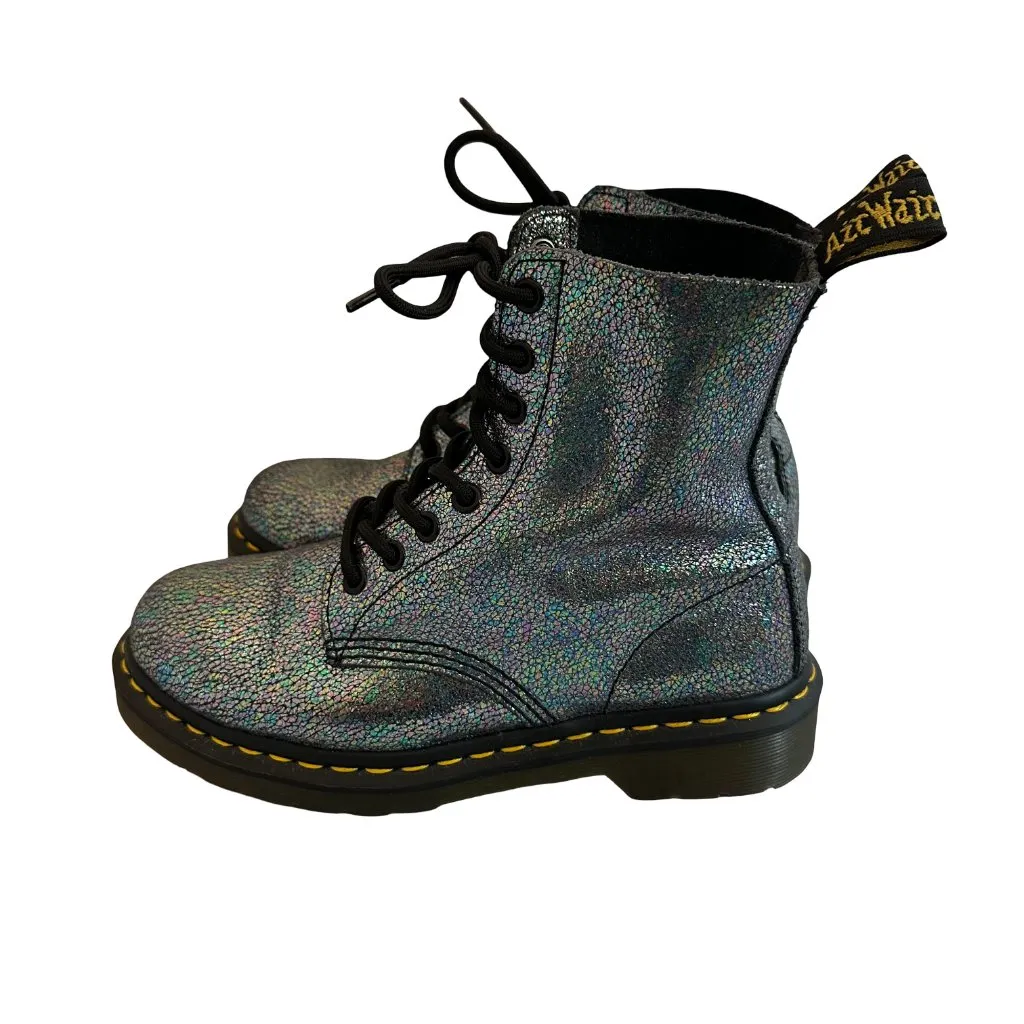 Dr. Doc Martens 1460 Pascal Sparkle Boots Lace-Up Shimmer Mermaid Size 6 Women's - Image 5