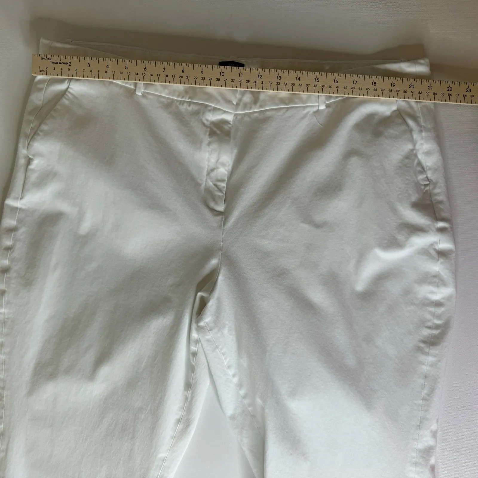 J Crew Womens Kallie Straight Leg‎ Pant in White Sz 22 Office Neutral Minimalist - Image 14
