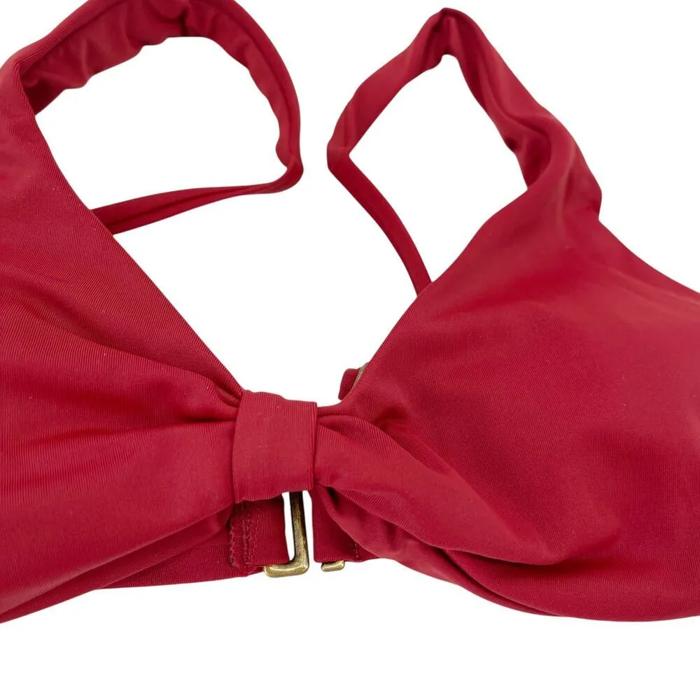 Andie Swim V-Neck Plunge Amor Bikini Top in Crimson Red Size XS NEW with tags! - Image 3