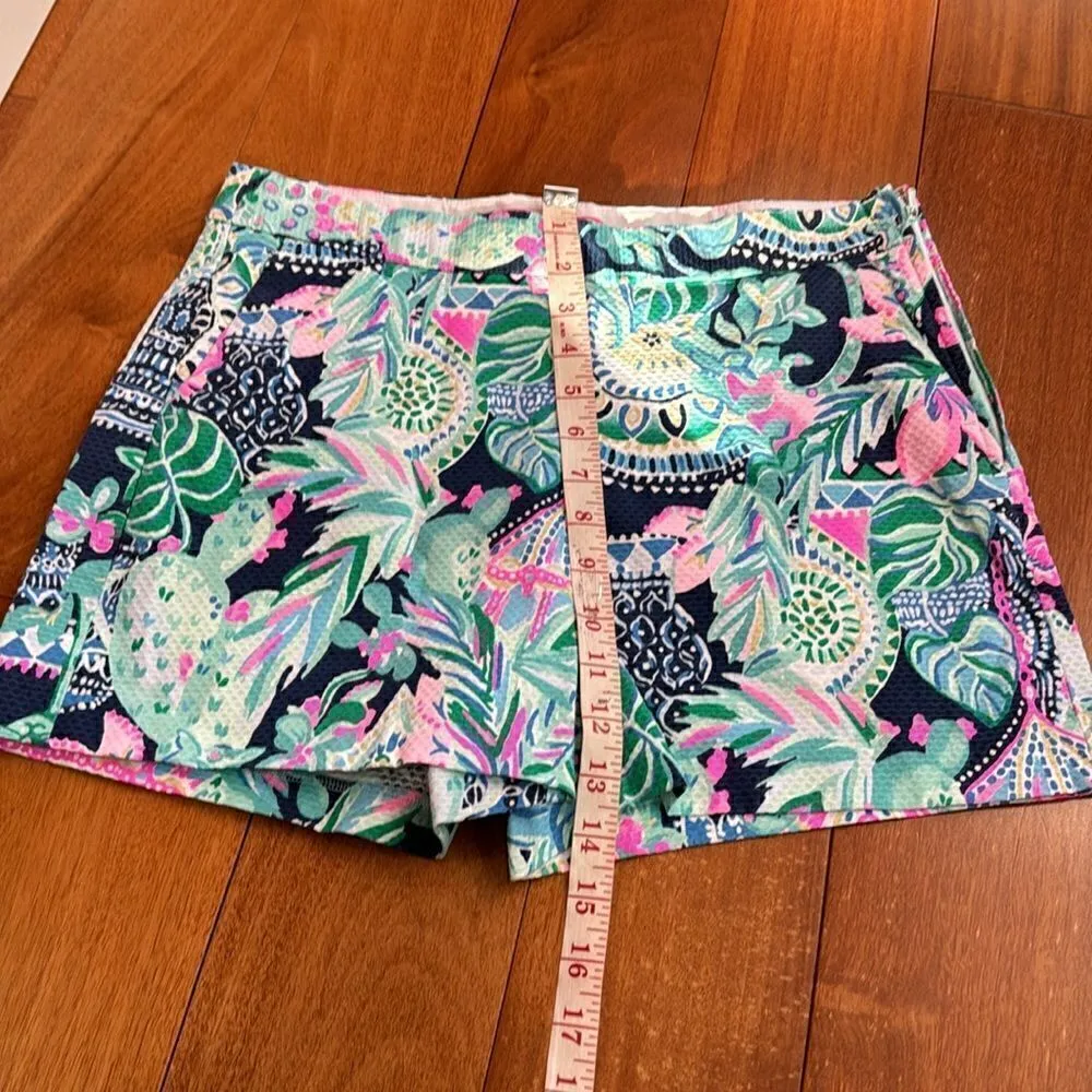 NWOT Lilly Pulitzer Shorts Malie Stretch Multi Lookin Sharp Pink Blue Green 4 - Image 9