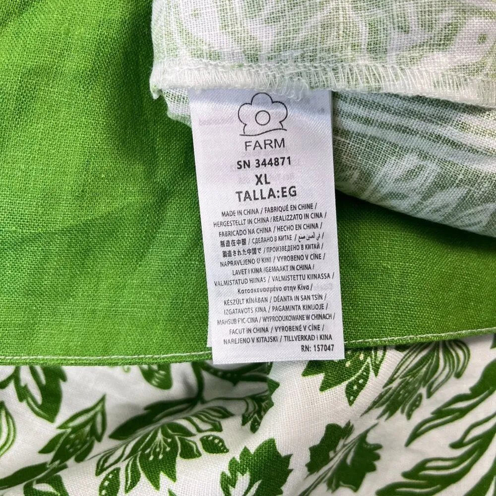 NWOT Farm Rio Floral Delicate Tapestry Linen Drop-Waist Midi Dress Size XL Green - Image 10