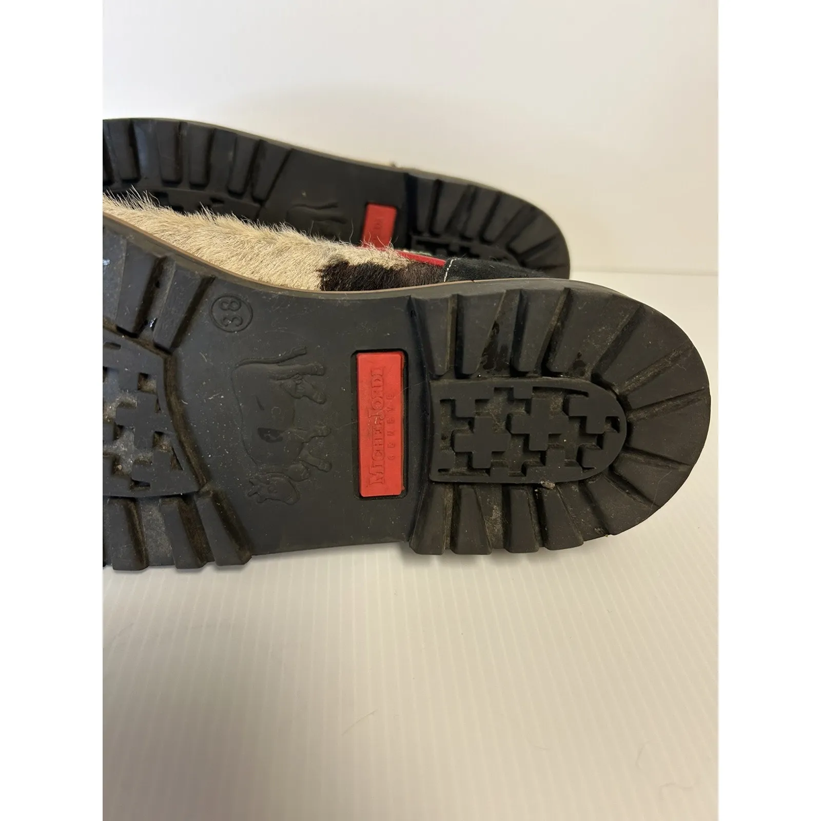 Michel Jordi‎ US 7.5 Made in Switzerland Geneve Suede Shoes Cow Hair Insert - Image 14