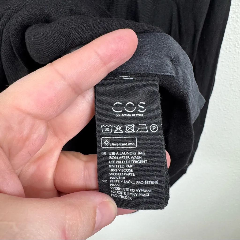 COS Black Button Front Flowy Tank Top - Image 3