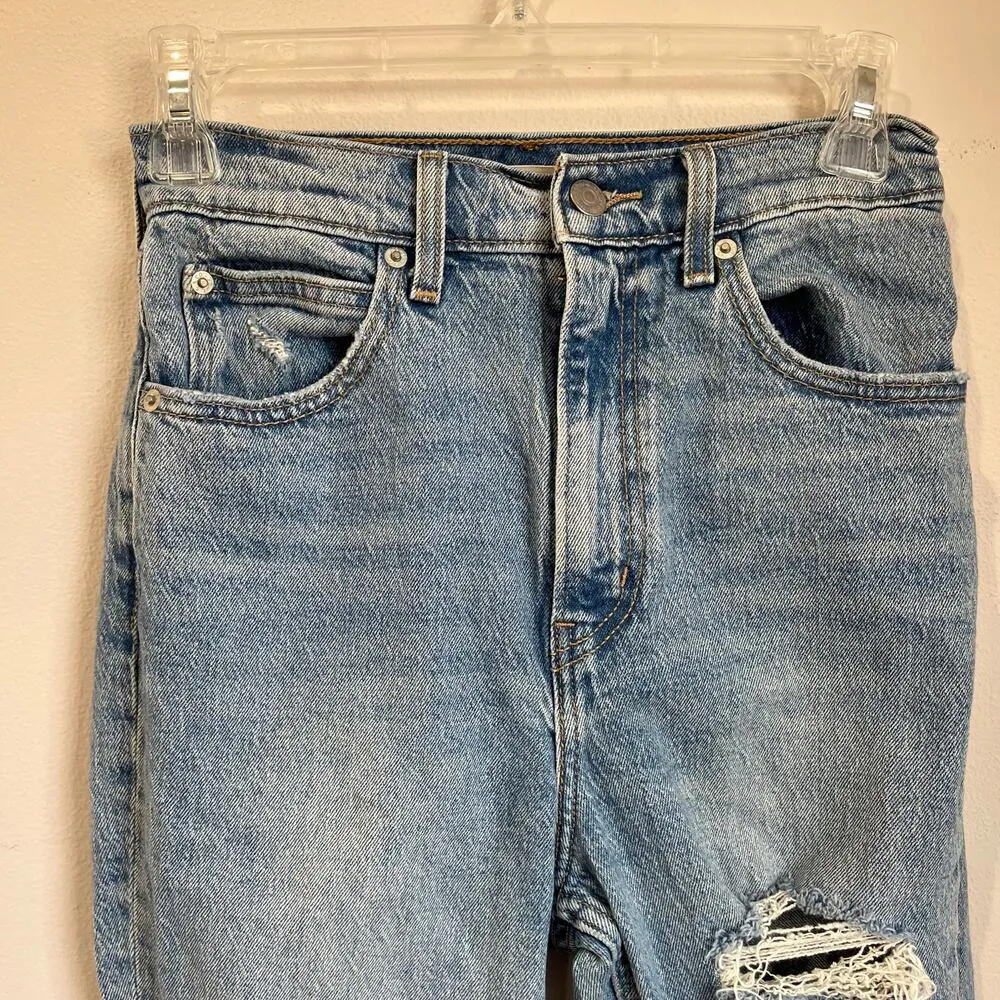Levi's  70s High Rise Flare Distressed Denim Jeans Size 25 x 30L - Image 5