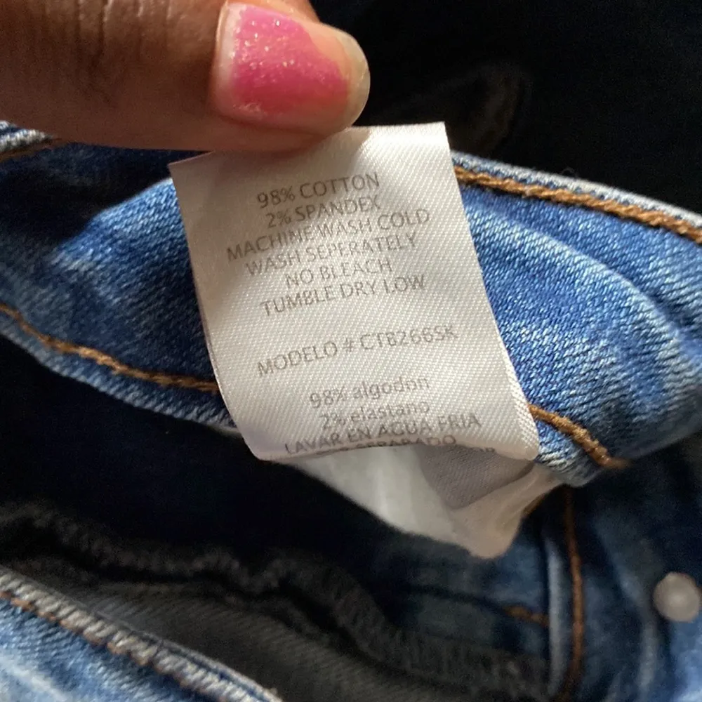 Black Label  Frayed Hem Denim Mini Skirt SIZE L - Image 5