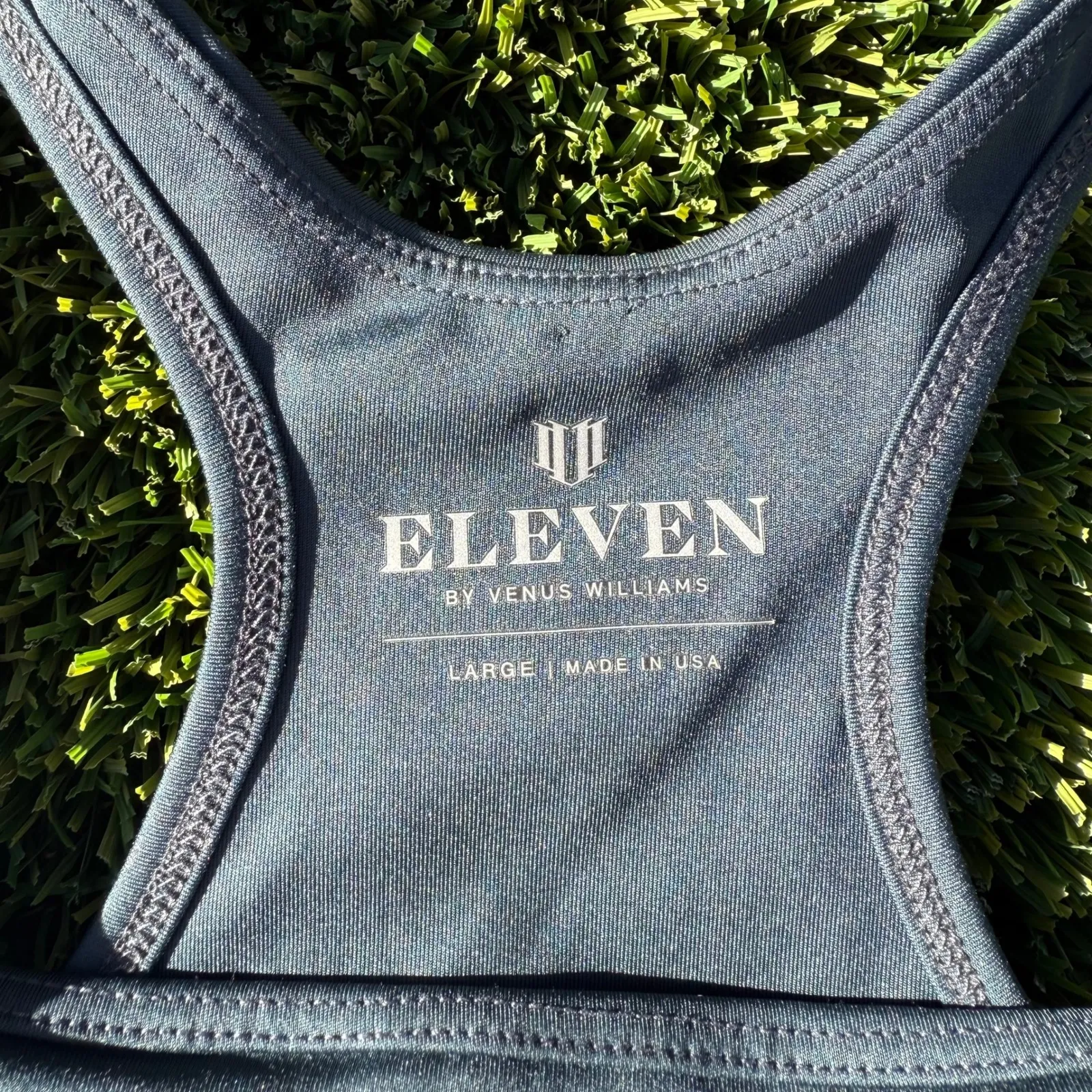 Eleven by Venus Williams Athletic Sports Bra Colorblock Racerback Size Large Blue - Image 4