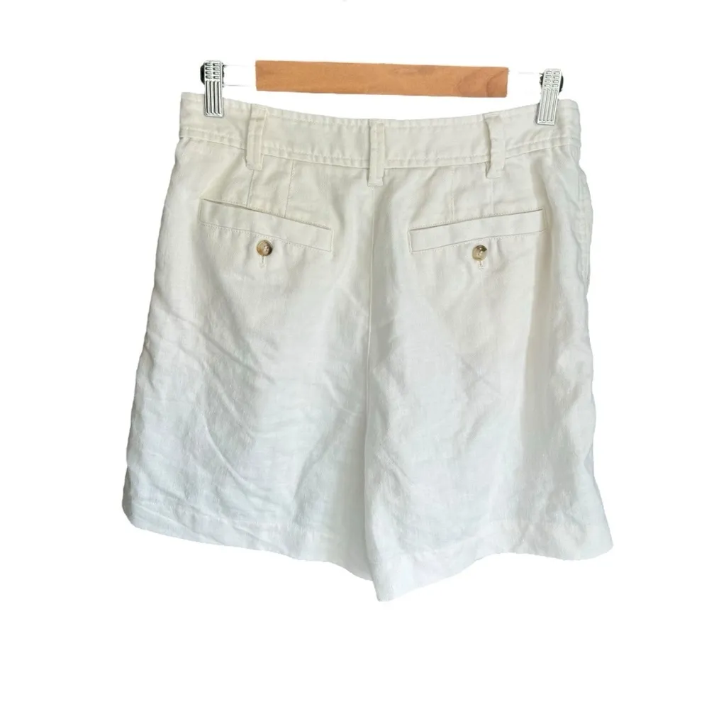 Madewell - Clarke Pleated Trouser Shorts in Travel Linen-Blend Sz 6 - Image 6