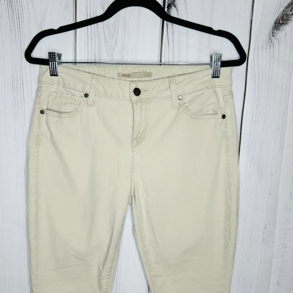 Vince Women’s Skinny Crop Ankle Khaki Jeans Size 30 (30x30) Made in USA - Image 2
