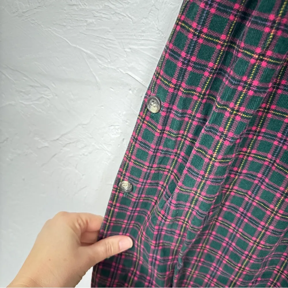 Vintage Bryn Connelly Pink Green Plaid Pinafore Womens 10 Preppy Academia Midi - Image 7