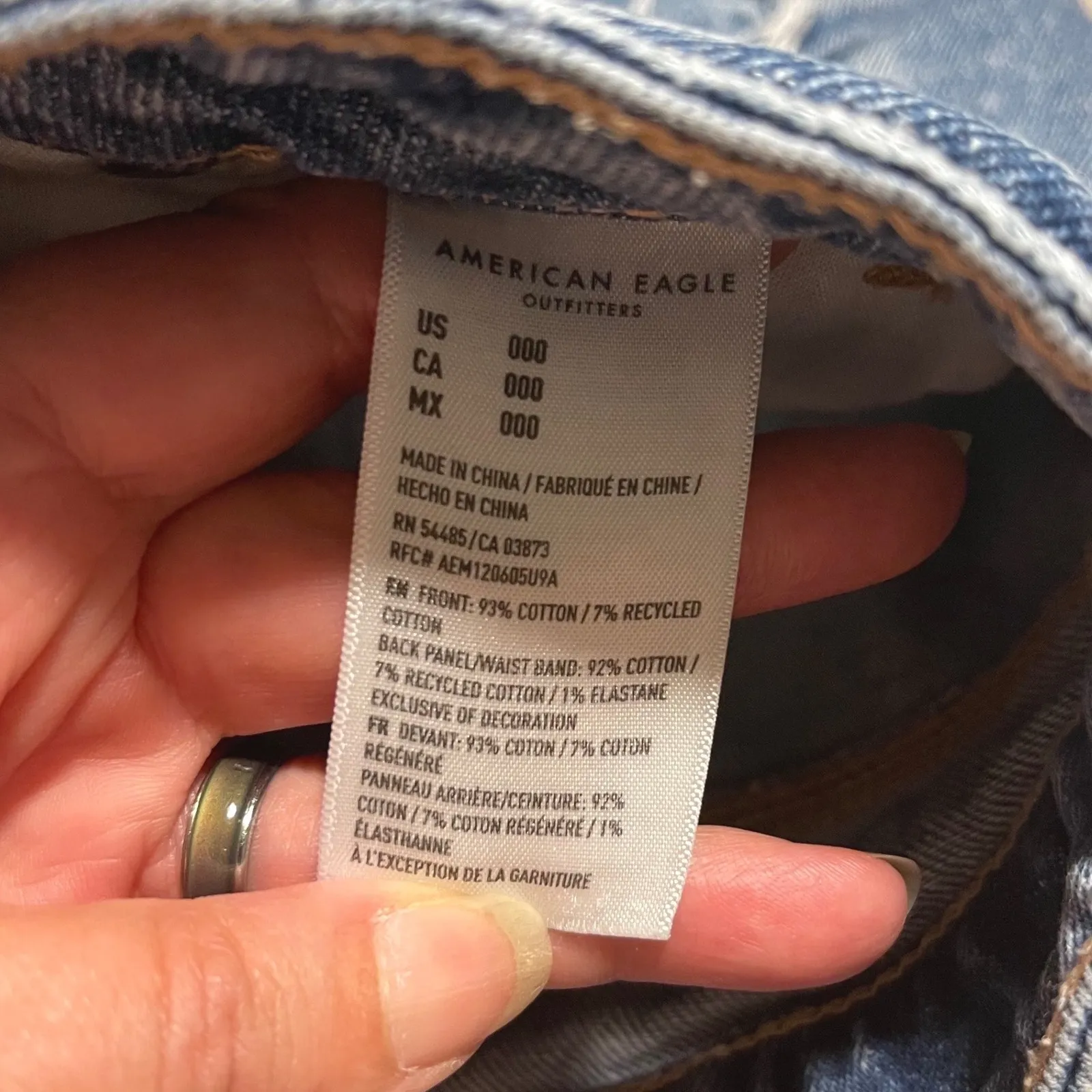 American Eagle Outfitters Womens Denim Cutoff Shorts Distressed Blue Size 000 - Image 4