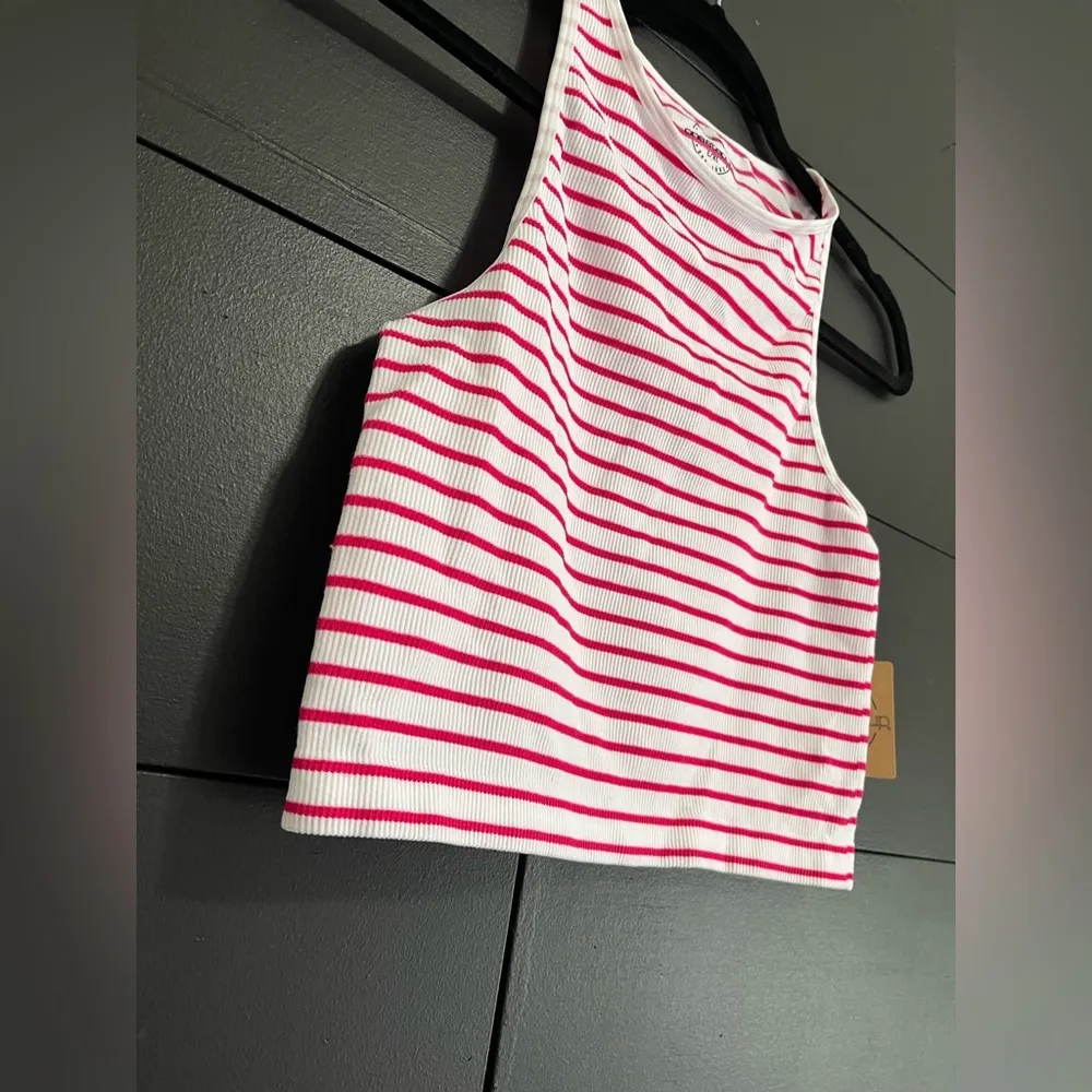 ONE STEP UP Seamless High Neck Ribbed Stretch Tank Top Women’s Sz L/XL. NWT Pink Size L - Image 2