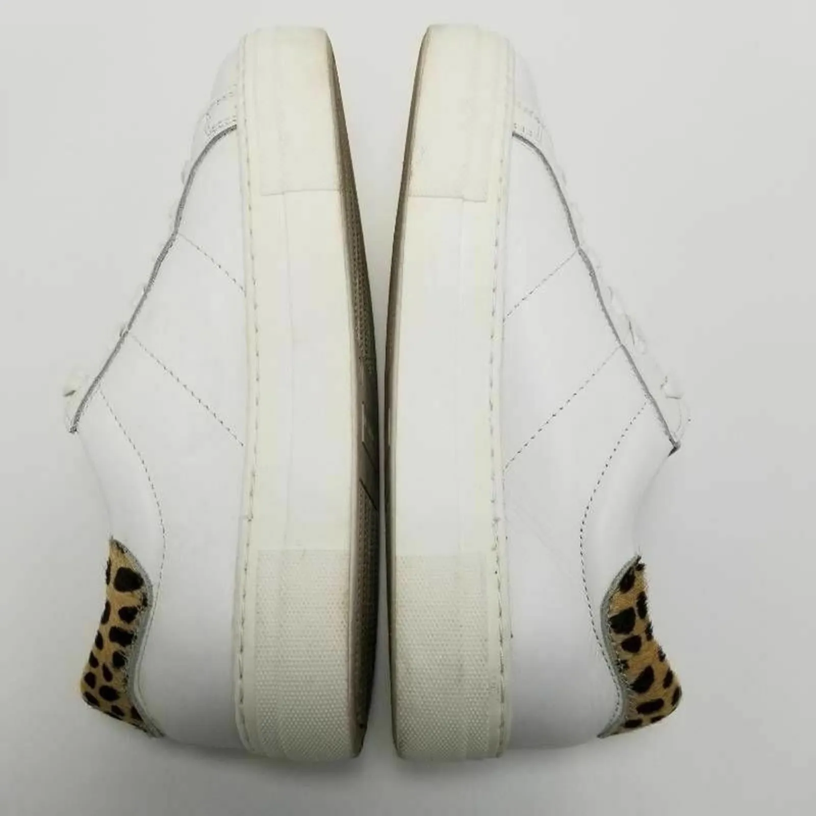 Skechers Womens White Leather Platform Lace Up Sneakers With Animal Print Sz 7.5 - Image 6