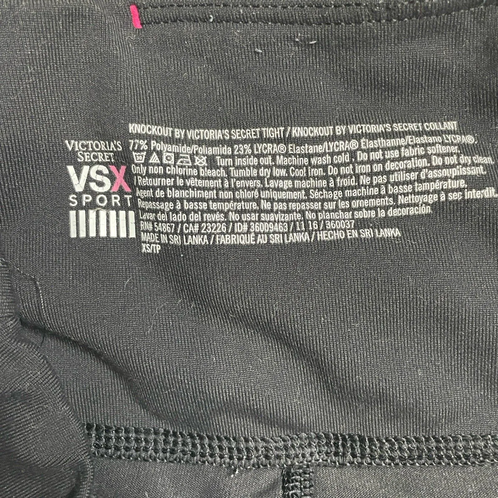 VICTORIA'S SECRET SPORT LOGO KNOCKOUT TIGHT LEGGING BLACK SIZE(XS/XP) - Image 3