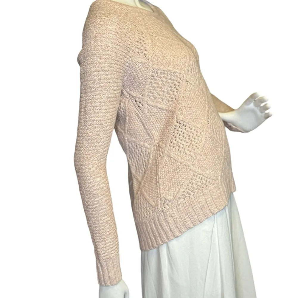 American Eagle Outfitters Pink Argyle Print Sweater Size Small. - Image 6