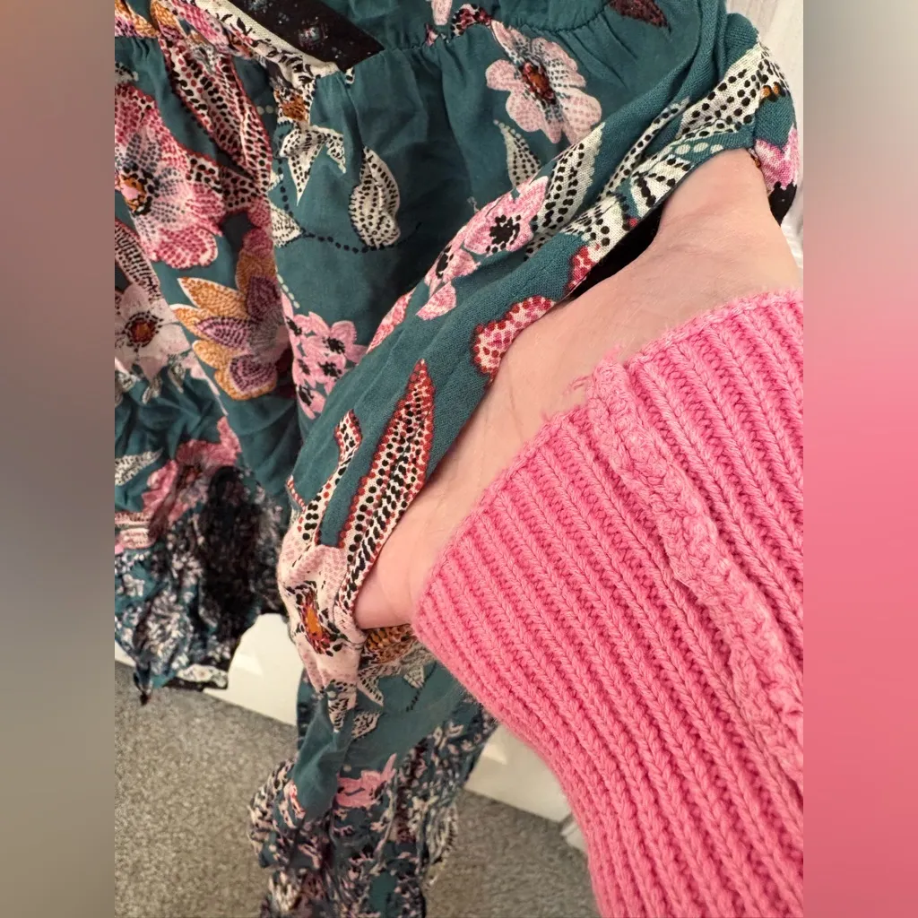 Maurice’s Teal Floral V Neck Mini Dress - Image 5