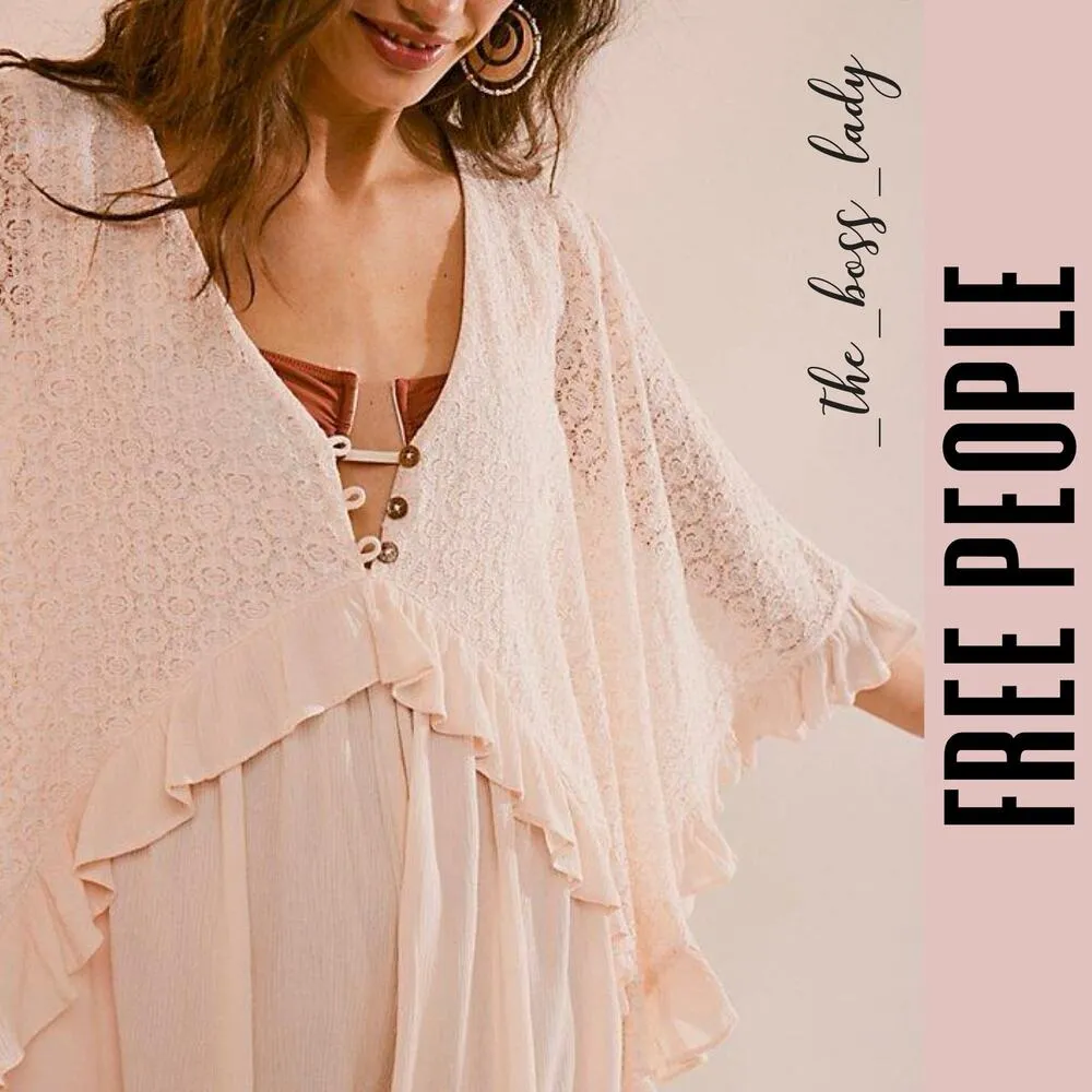 Free People romper floral lace ruffled one piece playsuit boho jumpsuit XS - Image 6