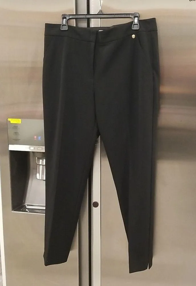 💕TRINA TURK💕 Moss Pant ~ Luxe Drape Cropped Black 12 NWT - Image 4