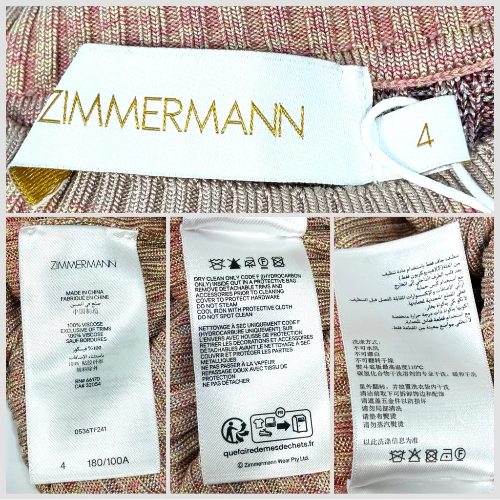 Zimmermann Illustration Mouline Ombre Rib Top Pink Multi US 12 NWT - Image 5