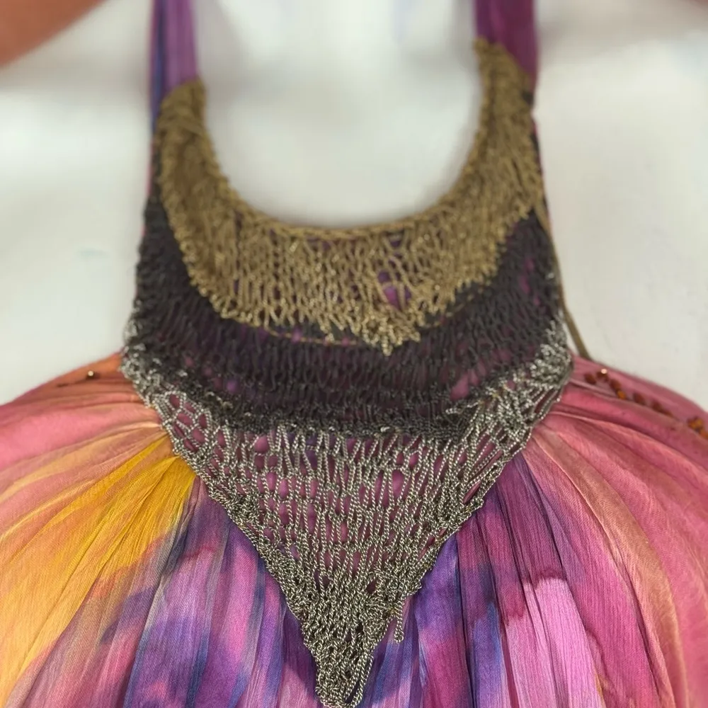 FREE PEOPLE CECILIA DE BUCOURT Chains Dress Orchid Pink Size XS. D22 - Image 6