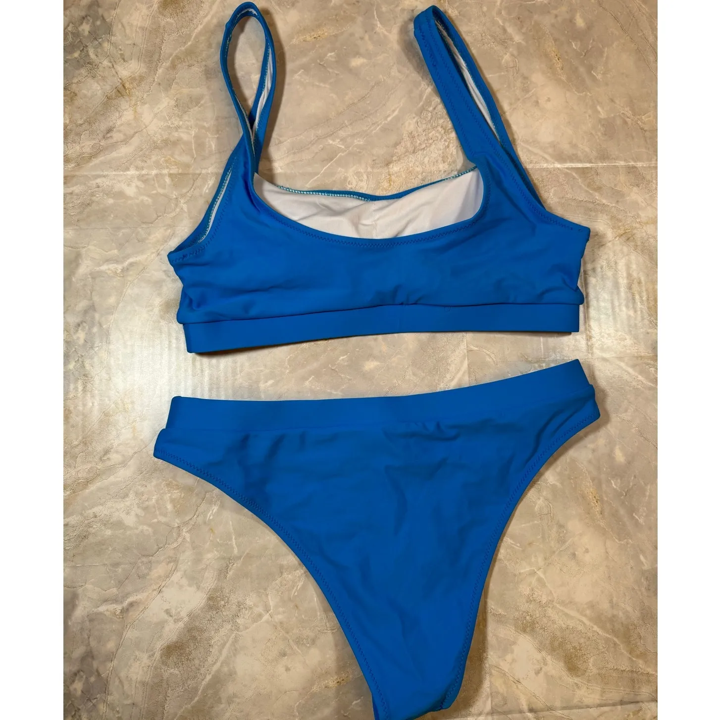 NWOT Bright Blue Scoop Neck Bikini Set – Medium | Sporty Two - Image 2