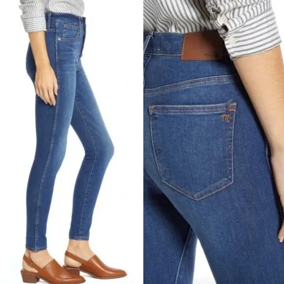 NEW Madewell High‎ Rise Button Front Skinny Jeans In Daventry wash, 28 - Image 3
