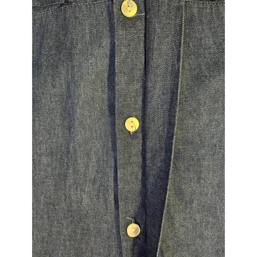 Vintage 90s Style Studio Denim Dress Womens M Red Gingham Cuff 3/4 Sleeve Size M - Image 14