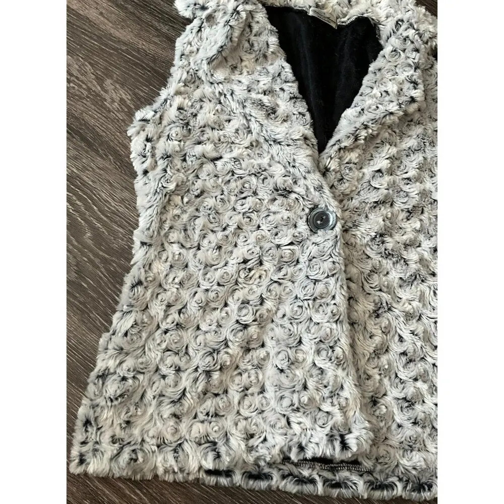 Vine Street Faux Fur Vest Womens Medium Vest Fur White Gray Brown Made in USA - Image 6