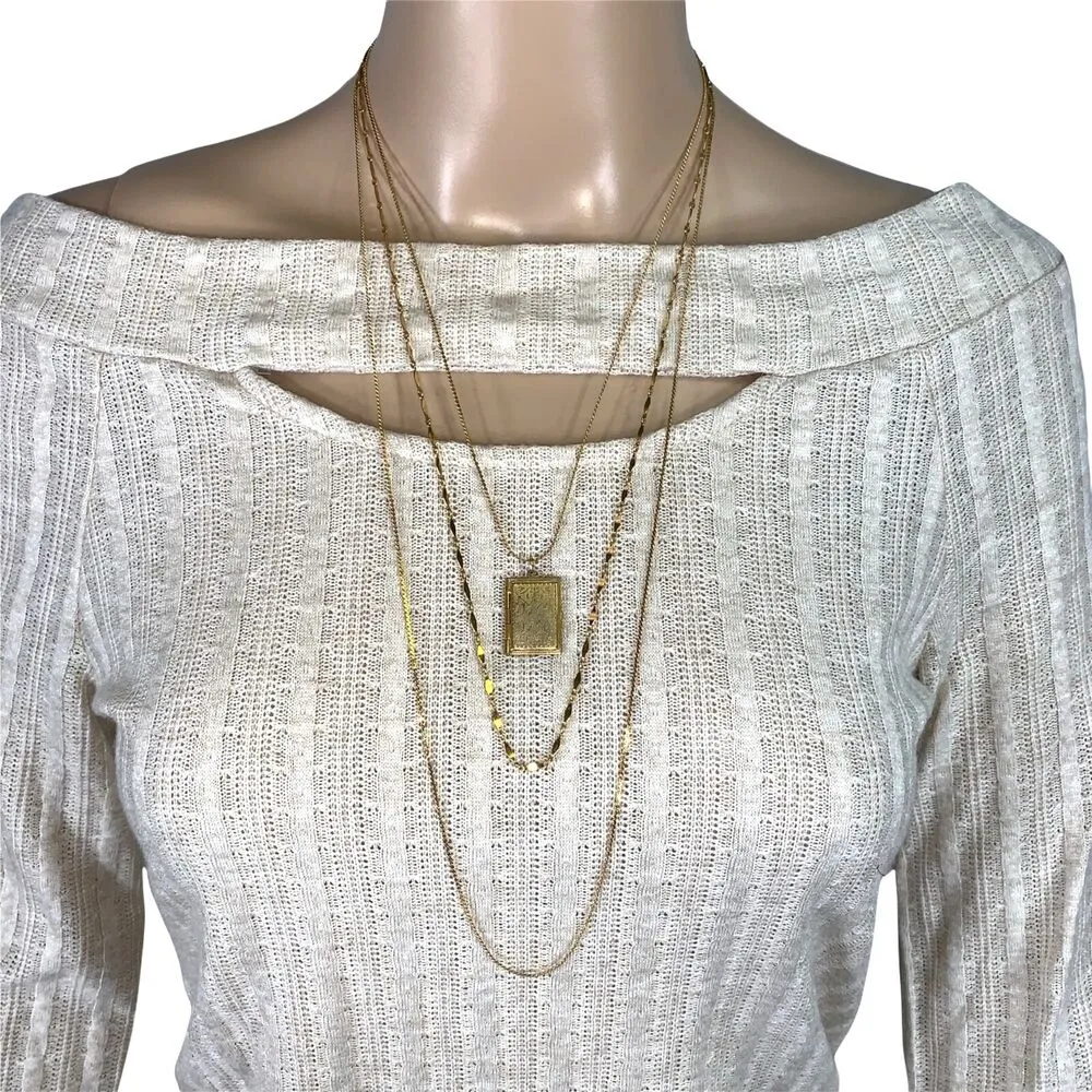 Vintage Napier Multi Strand Necklace and Carl Art Locket Rectangle Gold Tone - Image 6