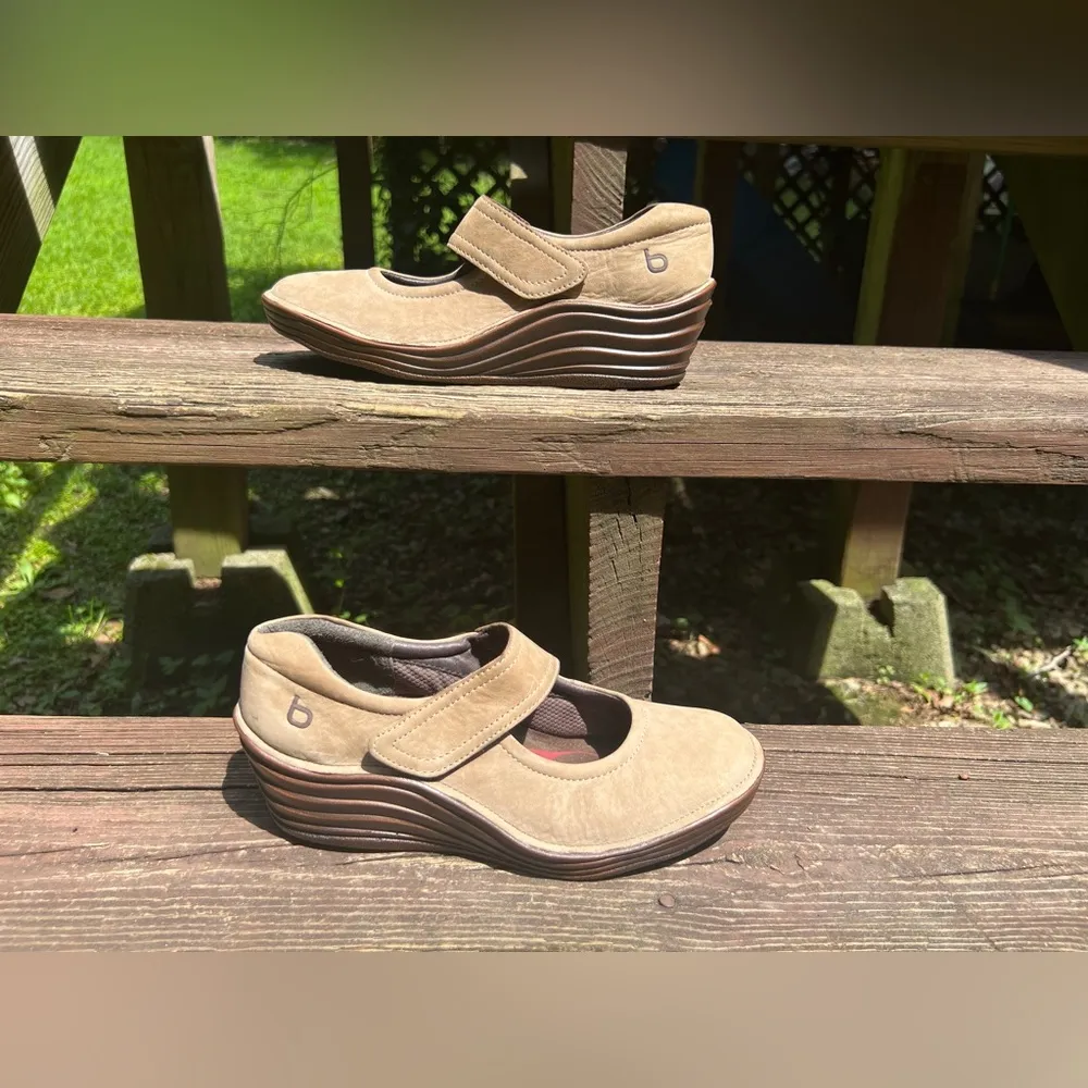 Bionica Flow Women’s Comfort Adj. Stone Leather Mary Jane Wedge Shoes|Size: 7.5M Tan Size 7.5 - Image 16