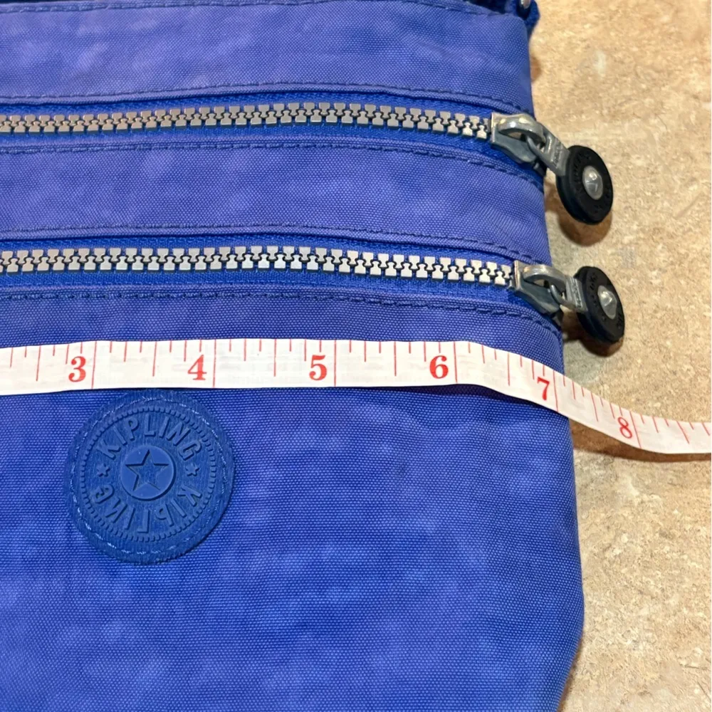 Kipling KEIKO Crossbody Mini Crossbody Bag Blue Adjustable Strap 3 Zip Pockets - Image 9