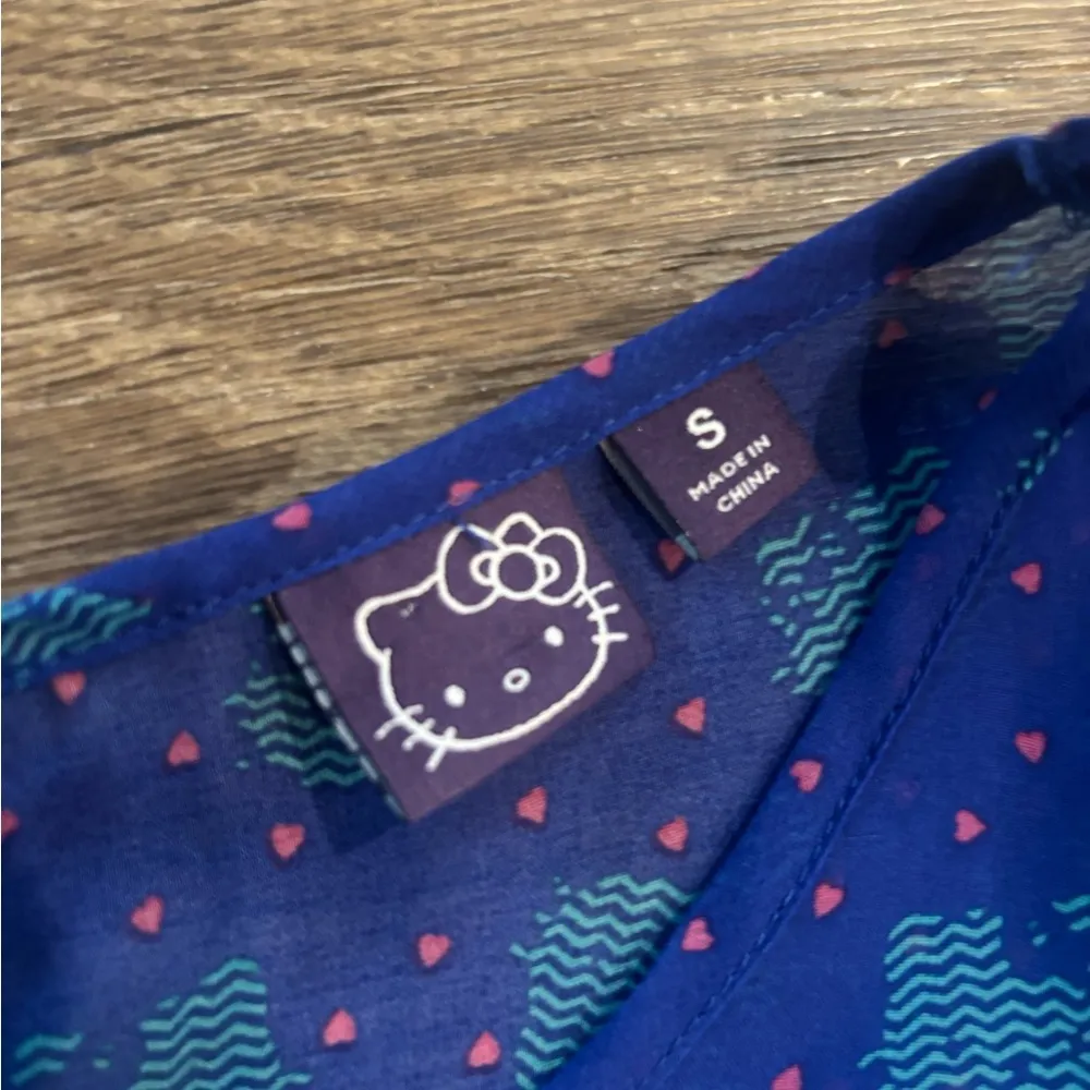 Blue Sheer Hello Kitty Blouse Women’s Small -EUC - Image 3