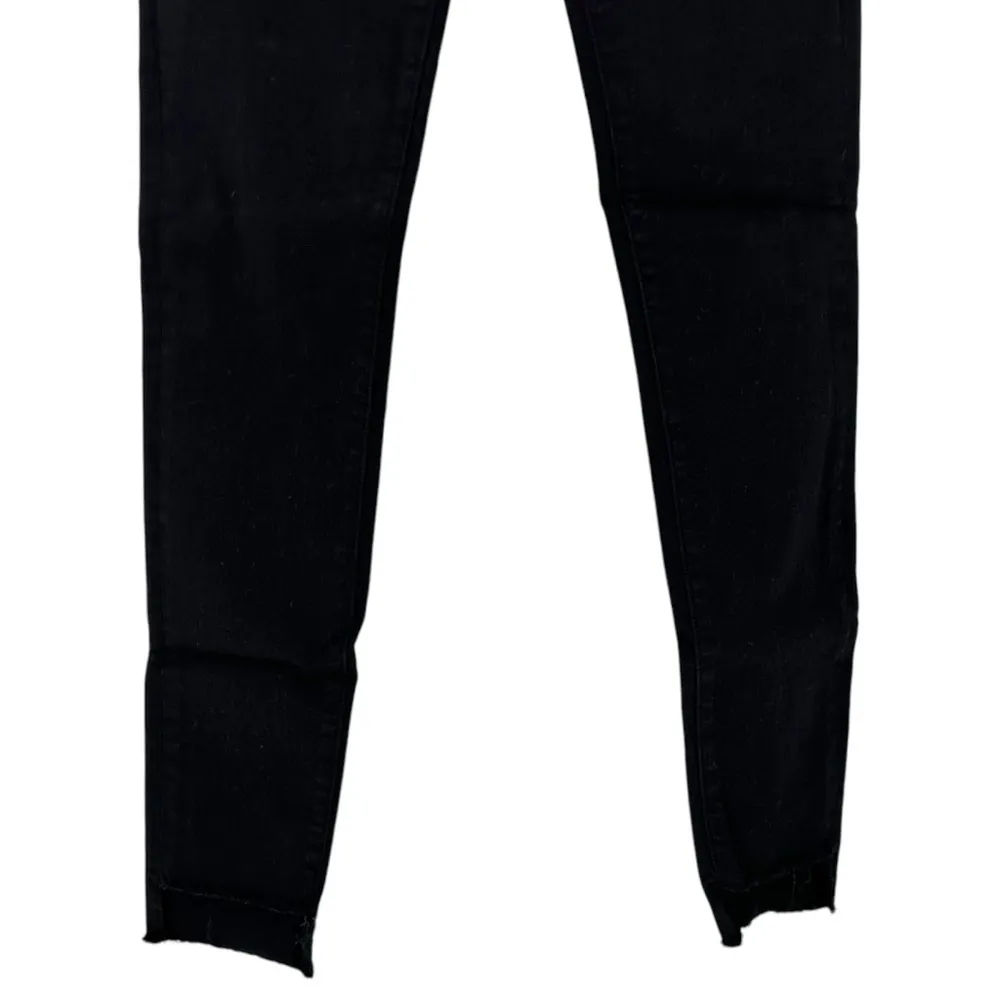 Frame Denim Le Skinny de Jeanne Raw Hem Jeans in Film Noir Black size 25 - Image 5