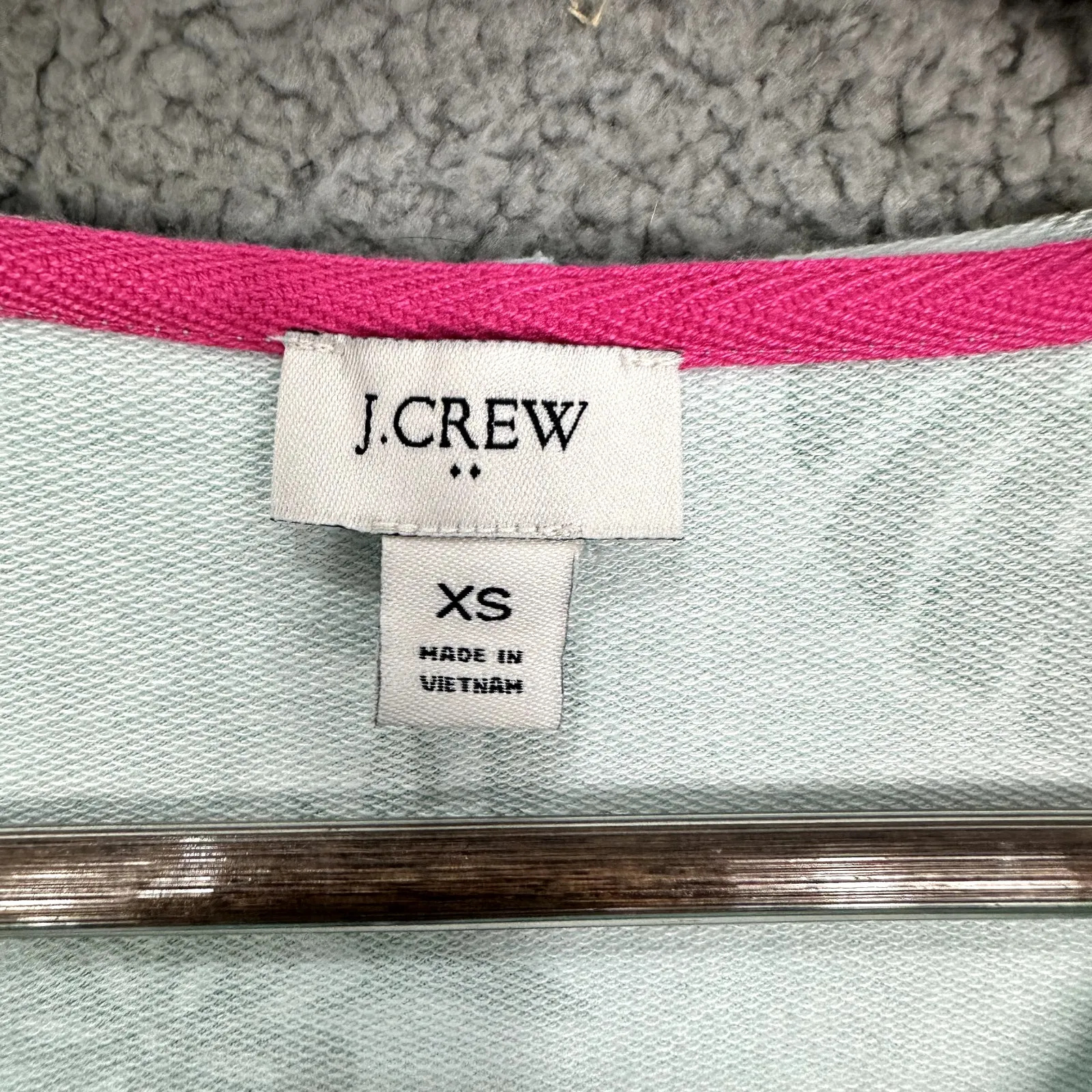 J.Crew Hoodie Women XS Aqua Green Tropical Floral Print Coastal Resort Surf Boho - Image 2