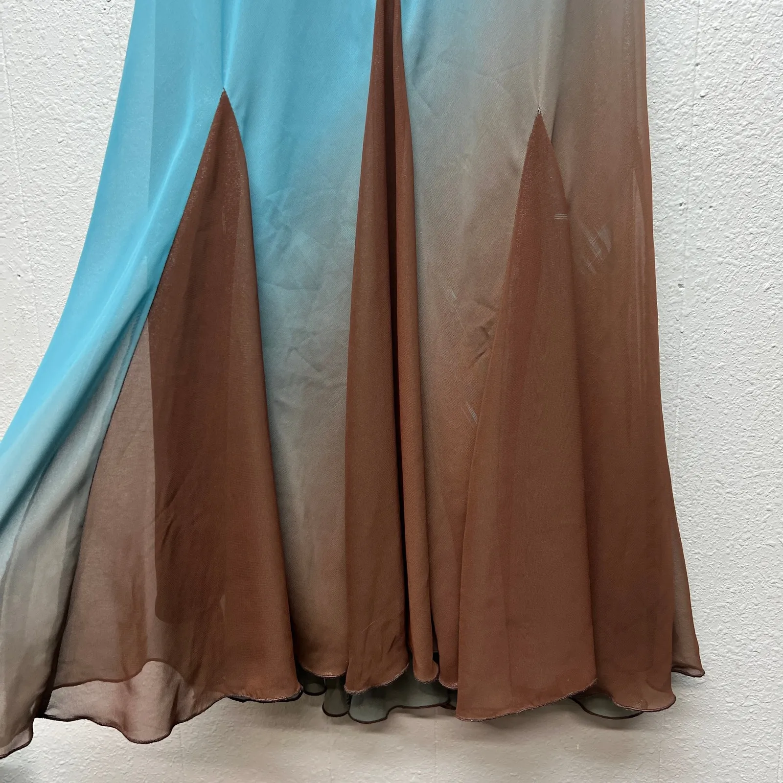 Vintage S.L. Fashions Sheer Babydoll Maxi Dress Womens 10 Fairy Y2K Wedding Prom Blue - Image 6