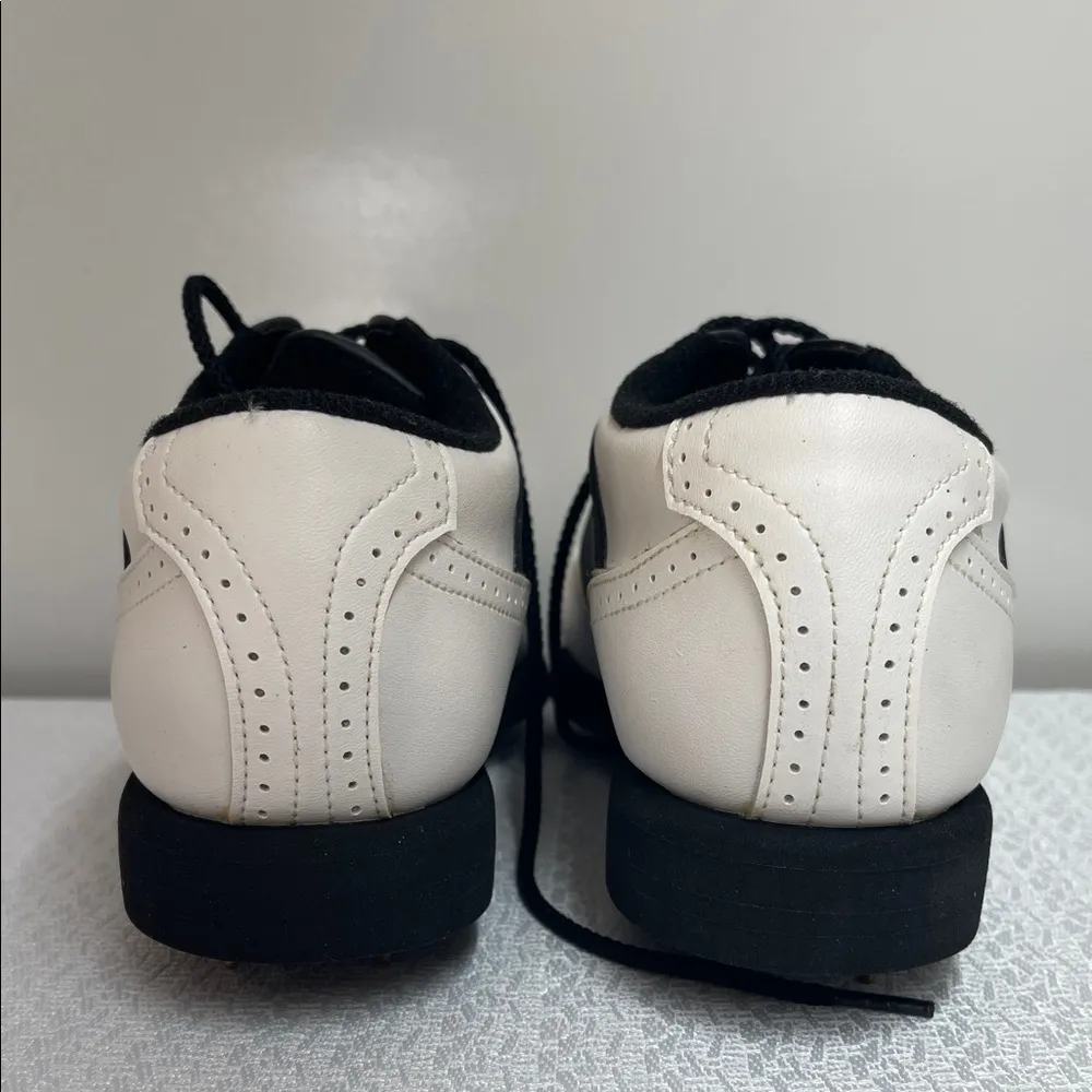 Foot Joy Black and White Spike Golf Shoes Size 7 - Image 6