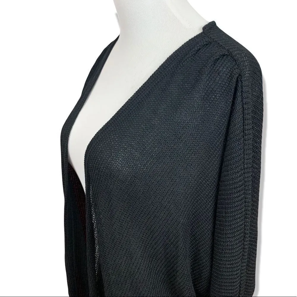 Vera Wang  Princess black dolman sleeve open cardigan duster sweater - Image 2