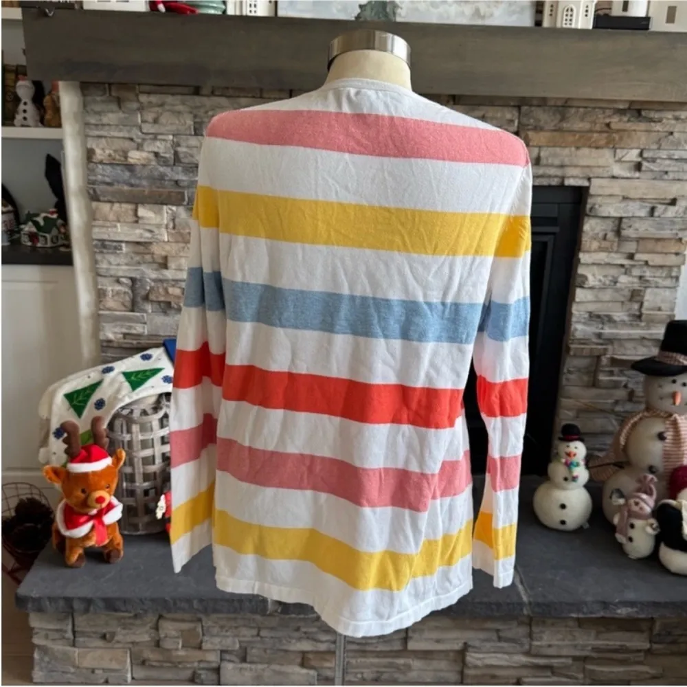 Tommy Hilfiger Stripe V-Neck Sweater - Image 4