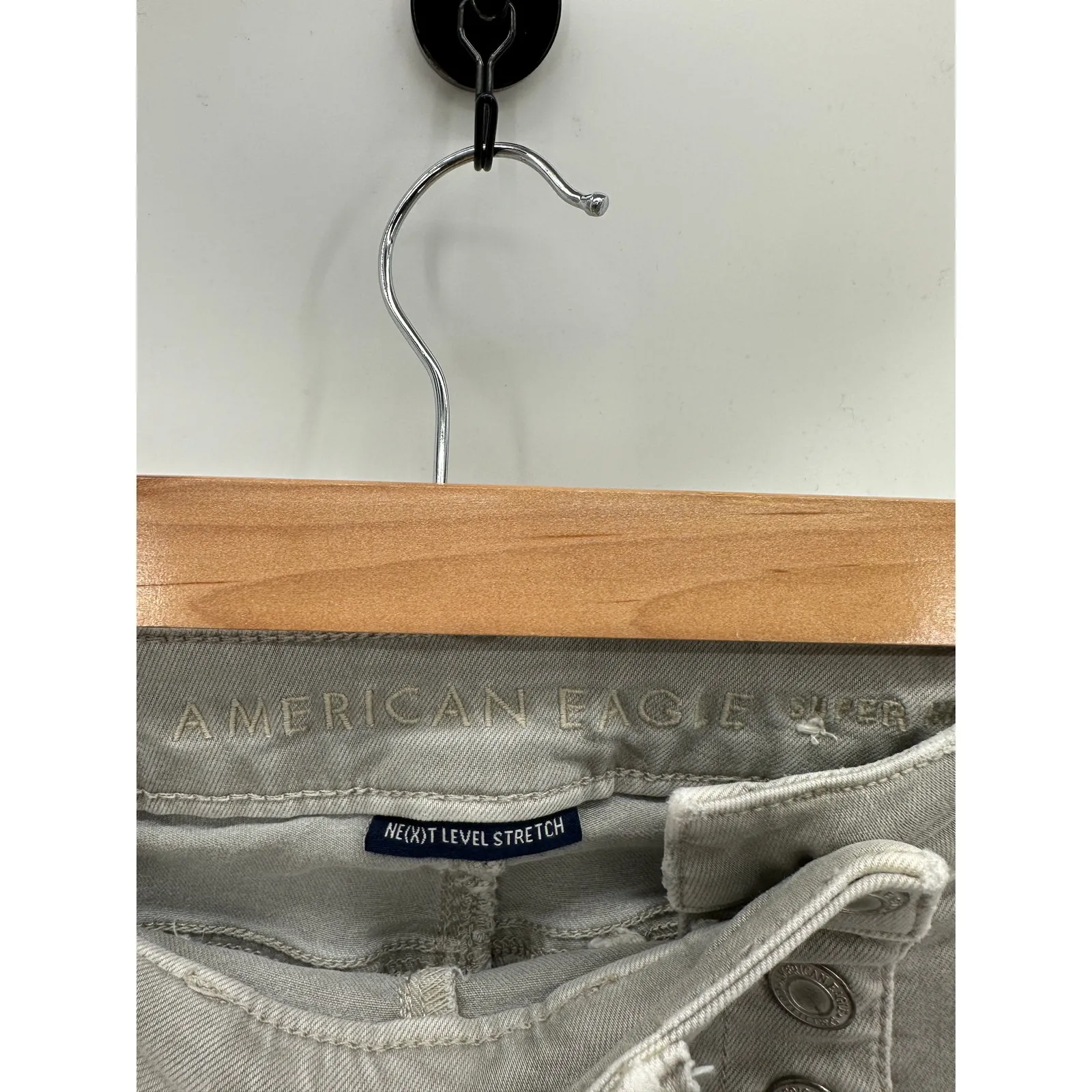 American Eagle Womens Super Hi-Rise Grey Wash Crop Jeggings Size O Short - Image 7