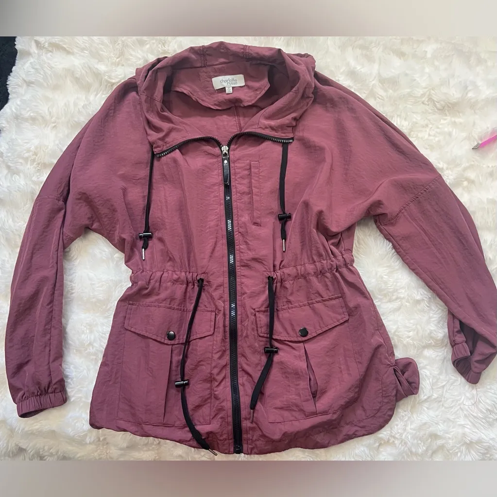 Charlotte Russe Pink Utility Jacket Sz Medium - Image 6