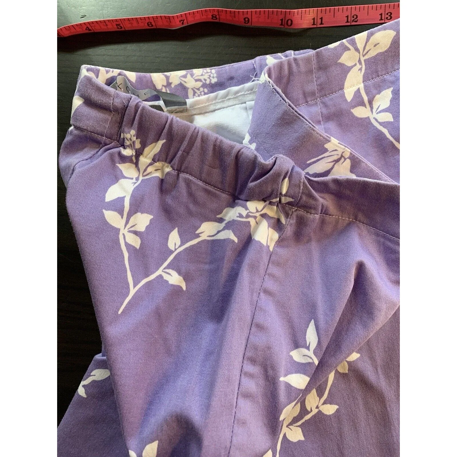 Koret Pants Women's 8 Stretch Zipper Purple Floral Office‎ Church 19" Inseam Size 28 - Image 11