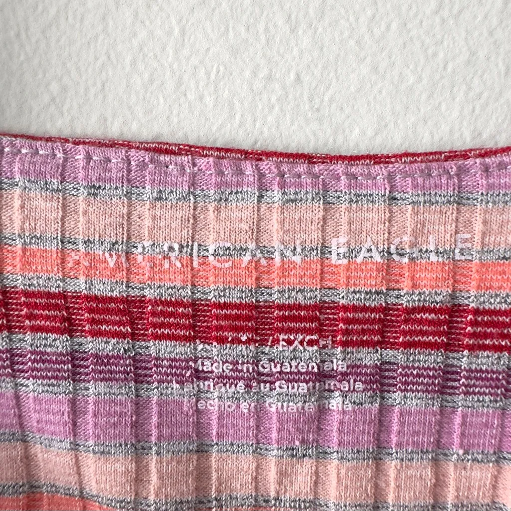 American Eagle Outfitters Multicolor Striped Crop Top Ribbed Tank Sleeveless Y2K - Image 8