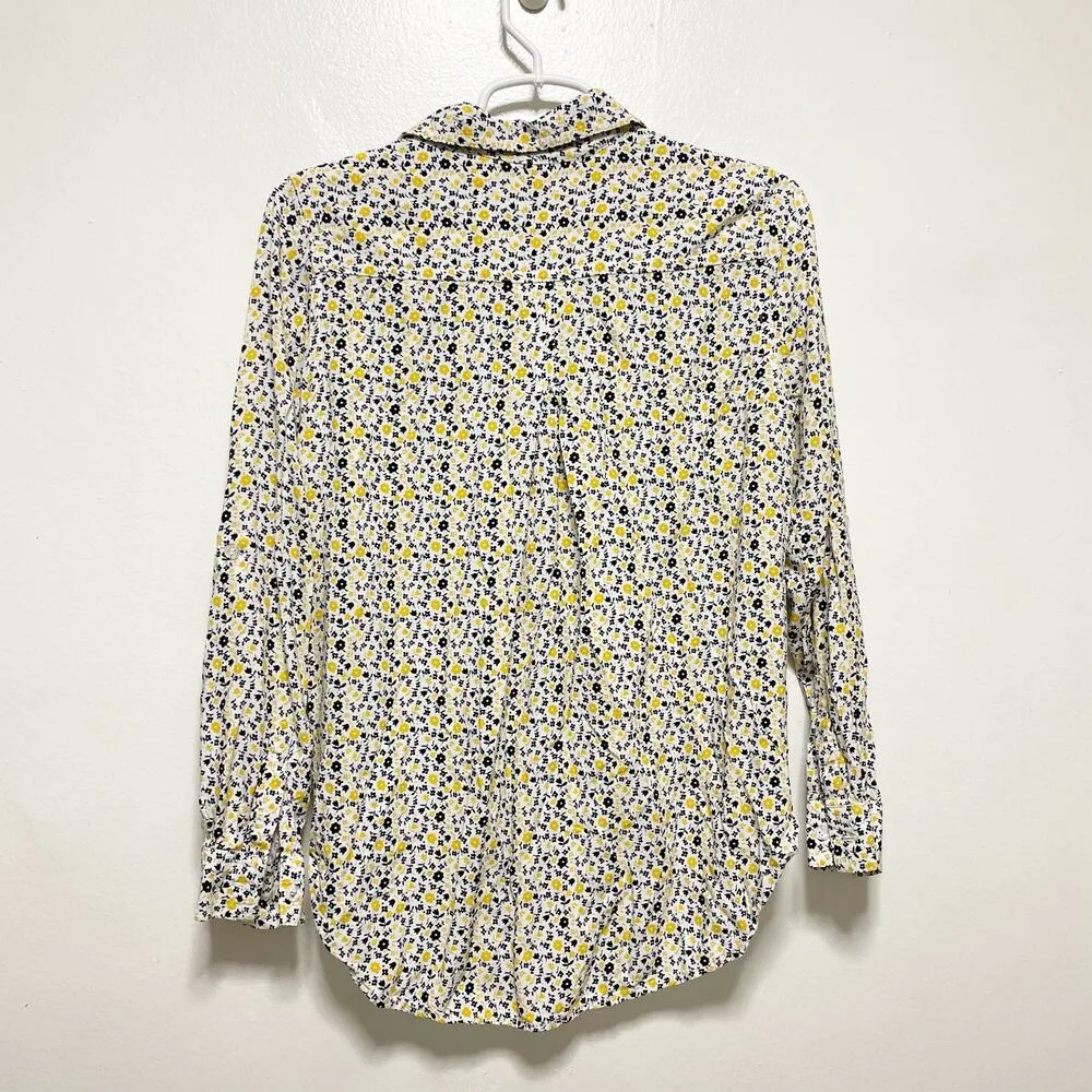 Velvet Floral Heart Long Sleeved Button Down Top - Image 6