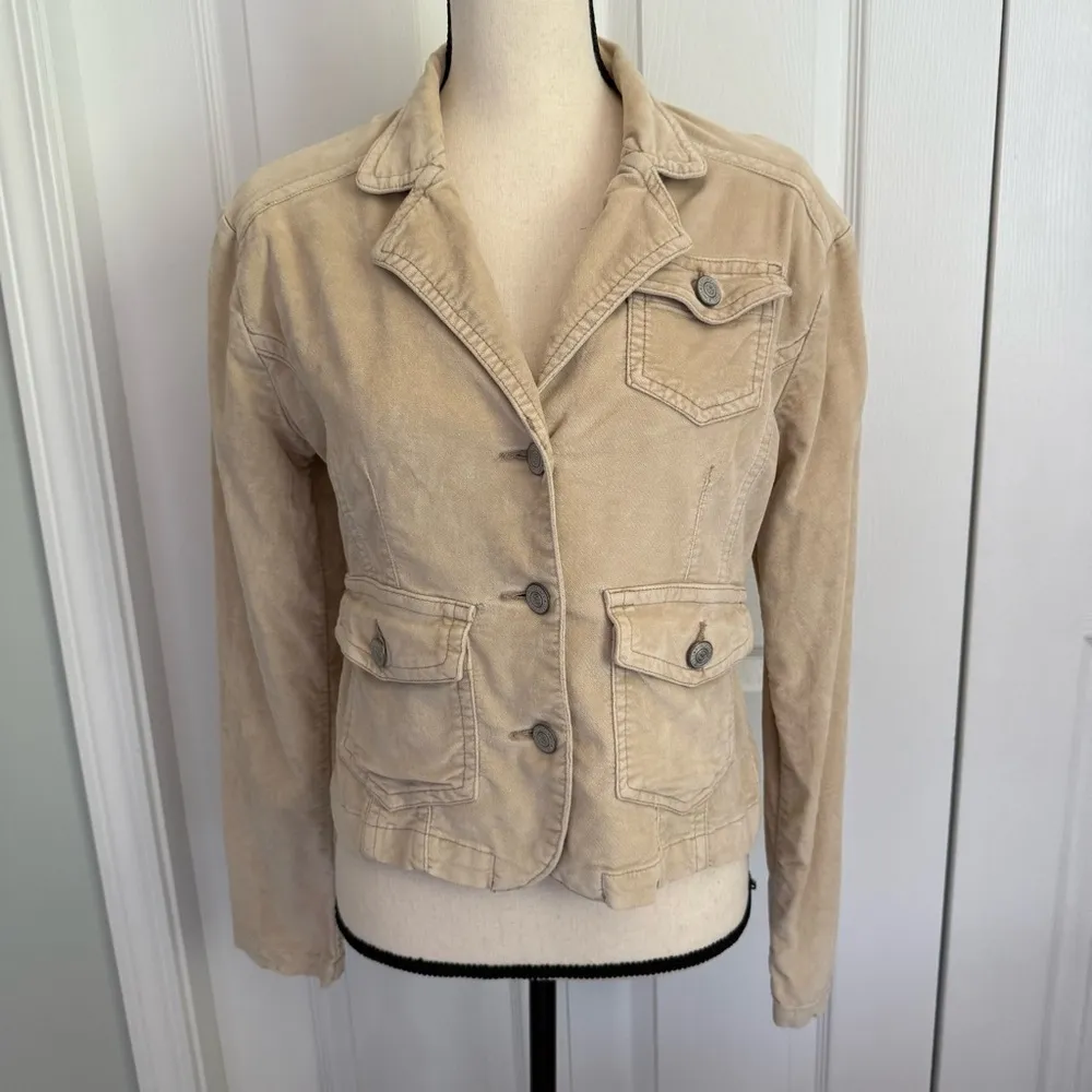 Aeropostale Tan Blazer size small Cotton spandex blend velvet feel.‎ - Image 2